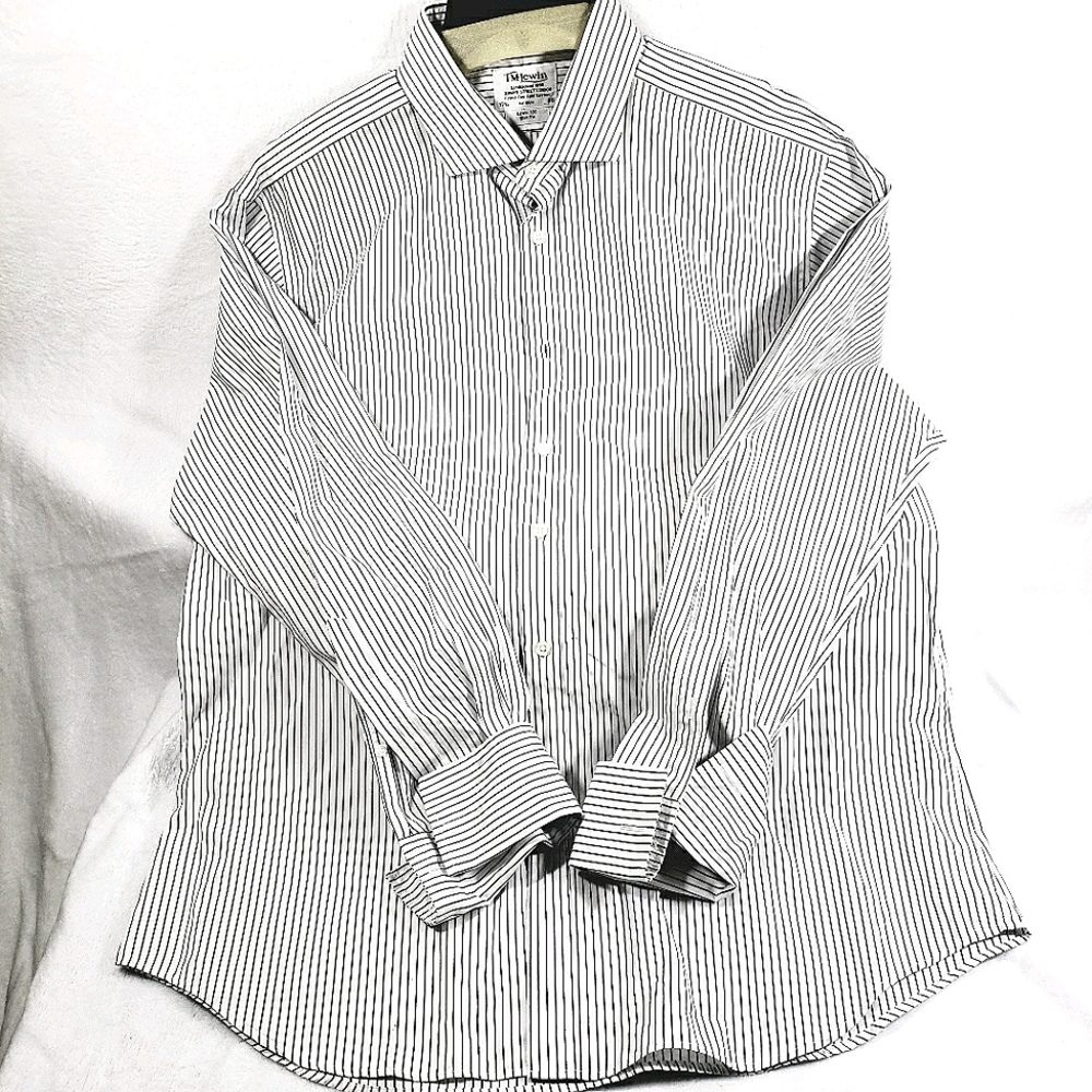 T.M.Lewin Sz 17.5 - 36 Blue & White Stripe Shirt
